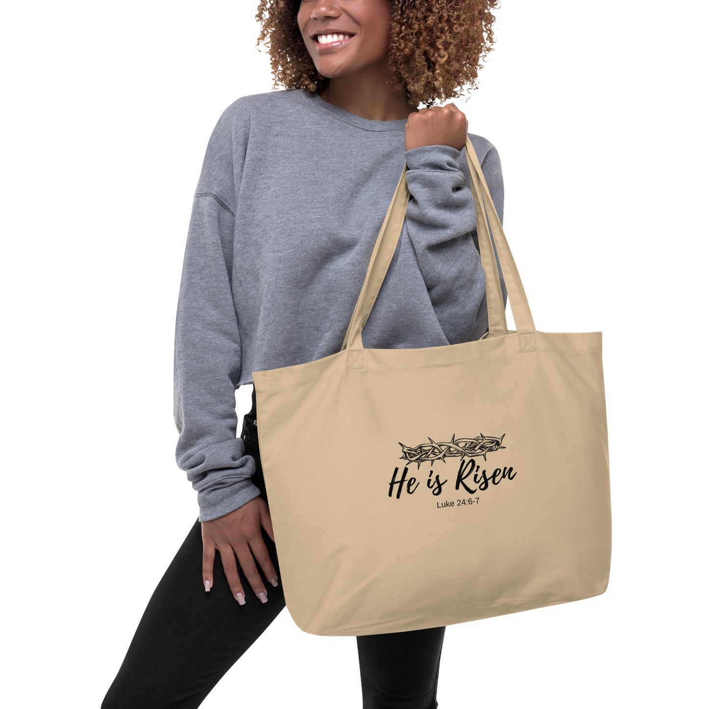 He is Risen _ Large organic tote bag