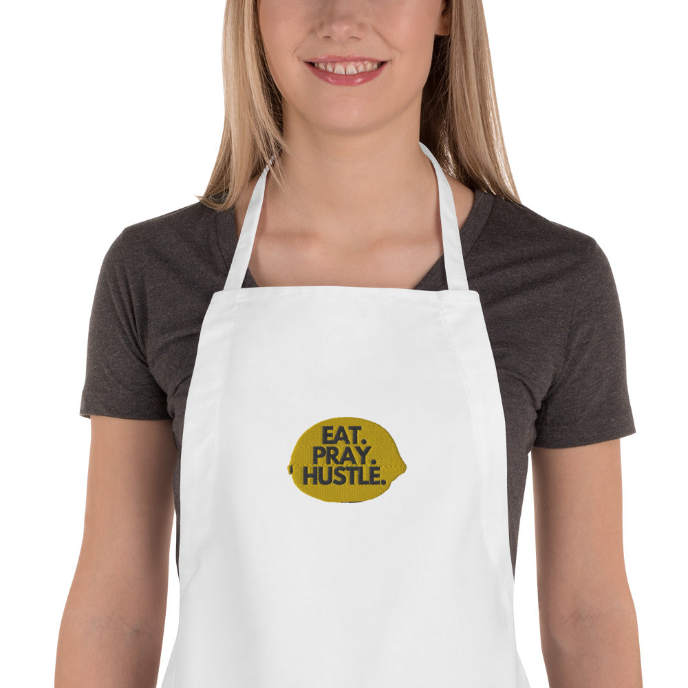 Eat. Pray. Hustle. Embroidered Apron