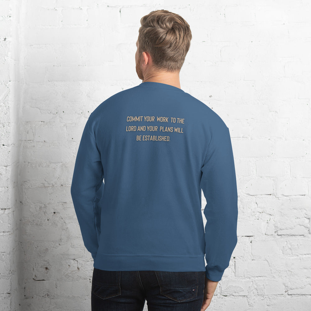 Proverbs 16:3 Commit your work to the Lord and your Plans will be established. Unisex Sweatshirt