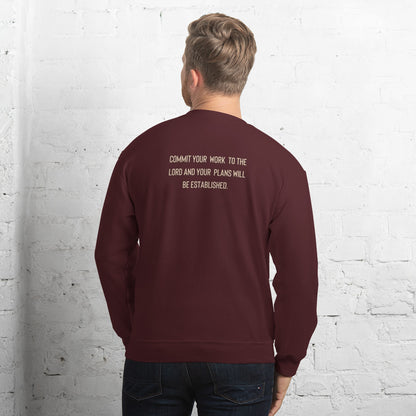 Proverbs 16:3 Commit your work to the Lord and your Plans will be established. Unisex Sweatshirt