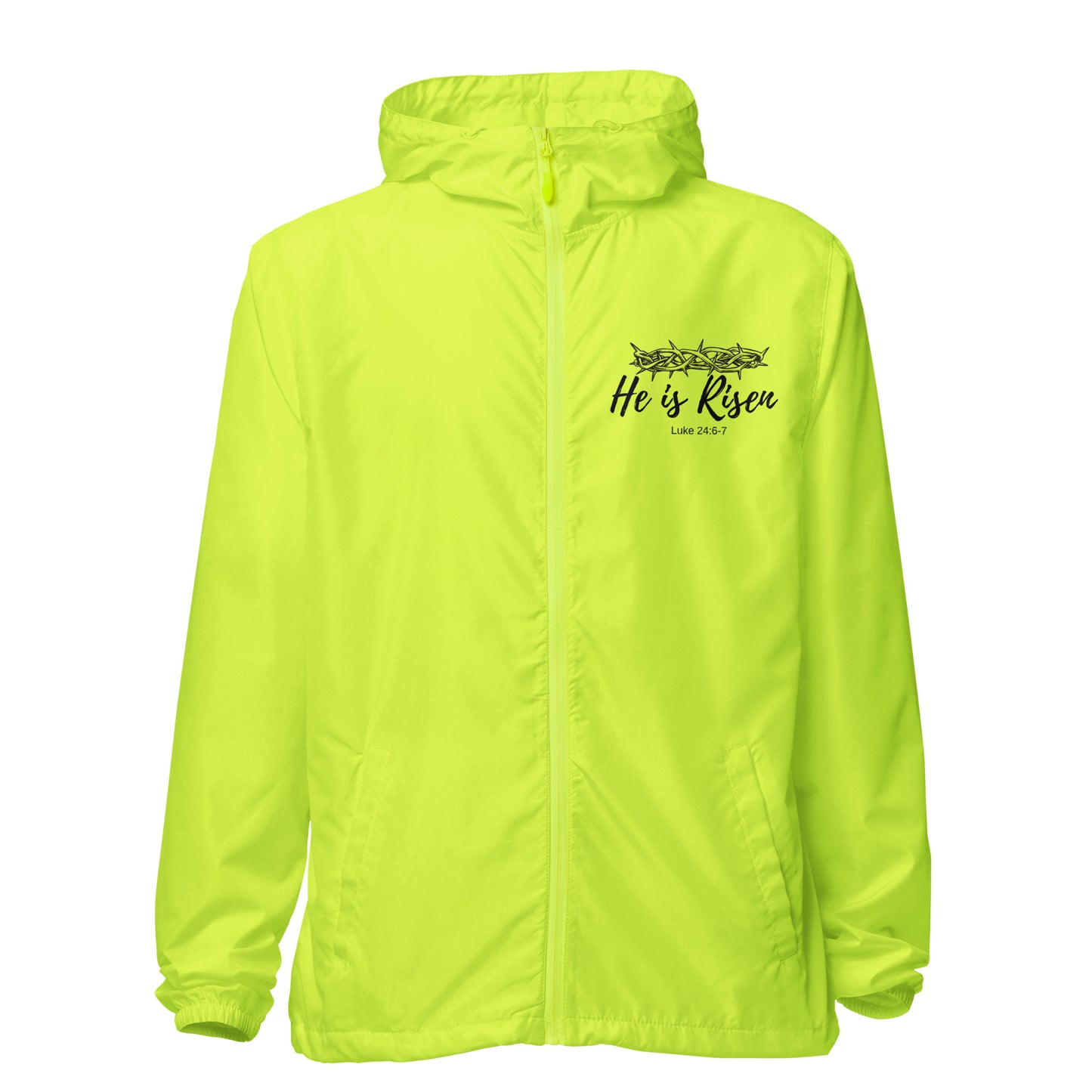 He is Risen _ Unisex lightweight zip up windbreaker